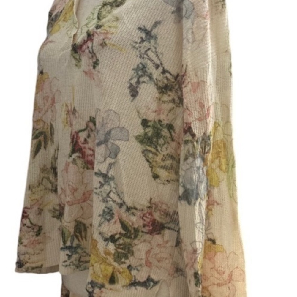 By Anthropologie Printed V-Neck Sweater - Size M - Picture 5 of 6